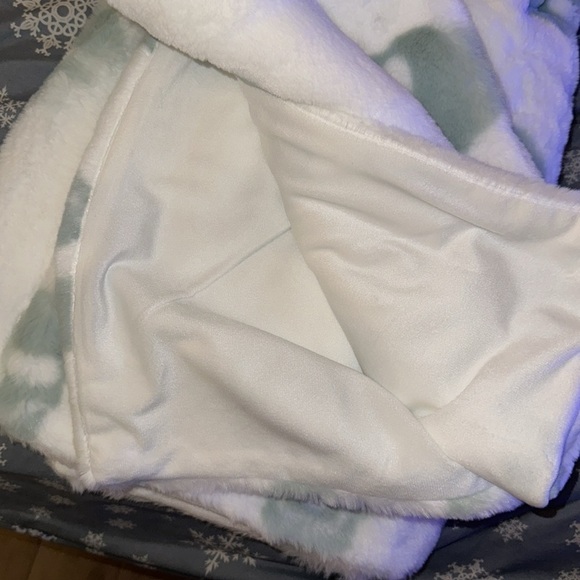 NWT Rachel Zoe teal /green Skull Halloween Blanket Throw - Picture 4 of 4